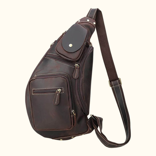 Leather sling bag outlet mens