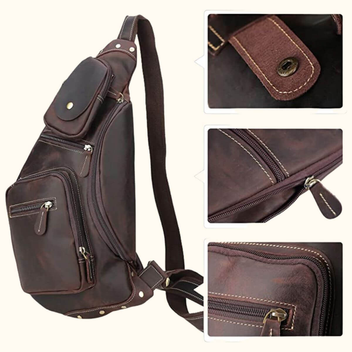 Mens Leather Cross Body Sling Bag for Outdoor Adventures – Western ...