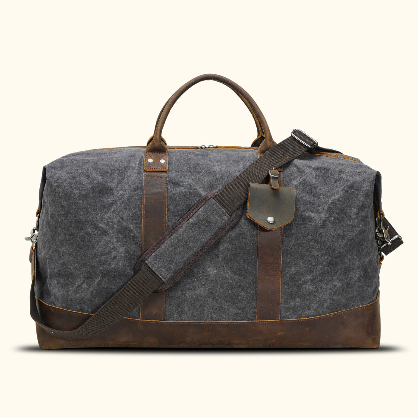 The Explorer Leather and Waxed Canvas Duffel Bag Western Leather Goods