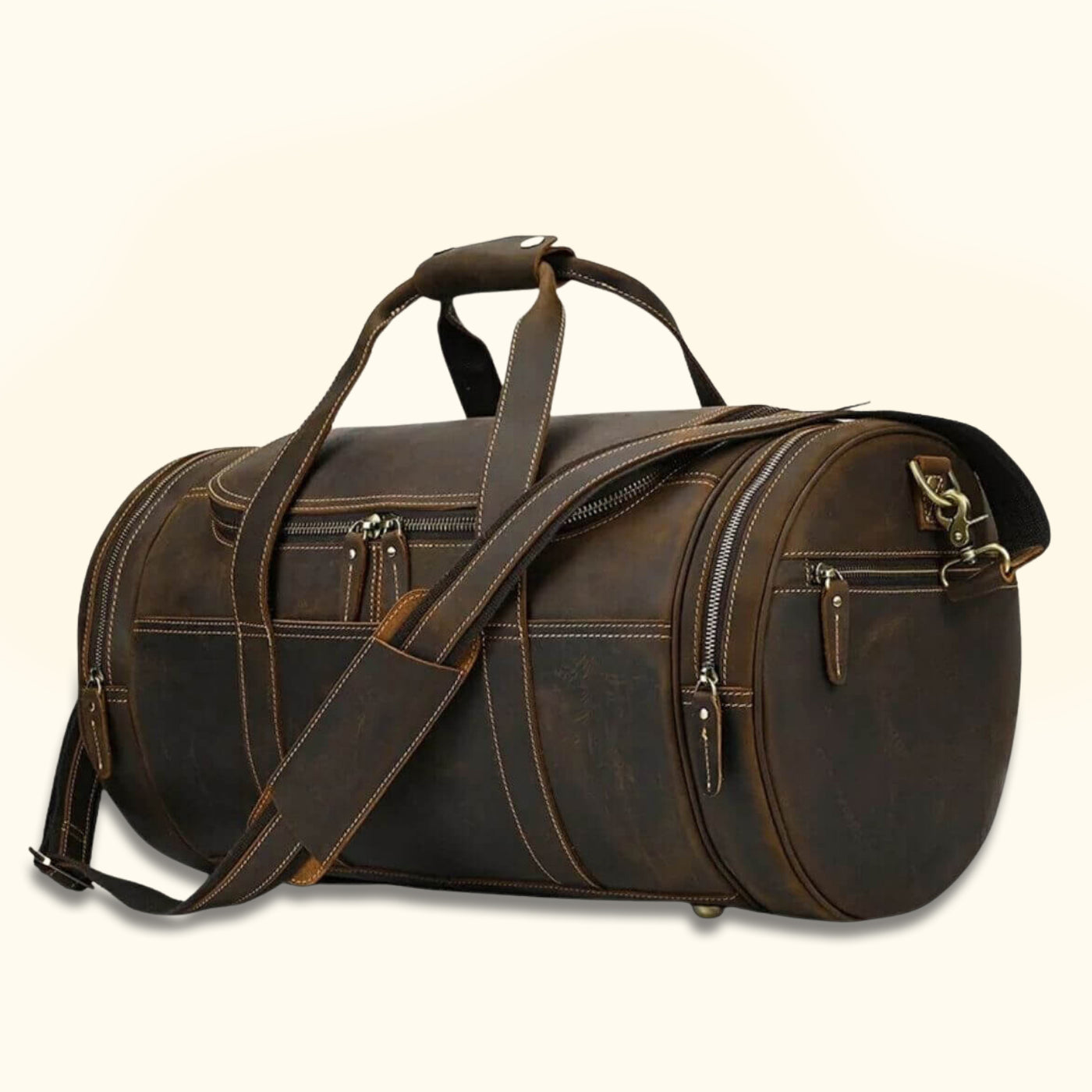 The Major Leather Barrel Travel Bag