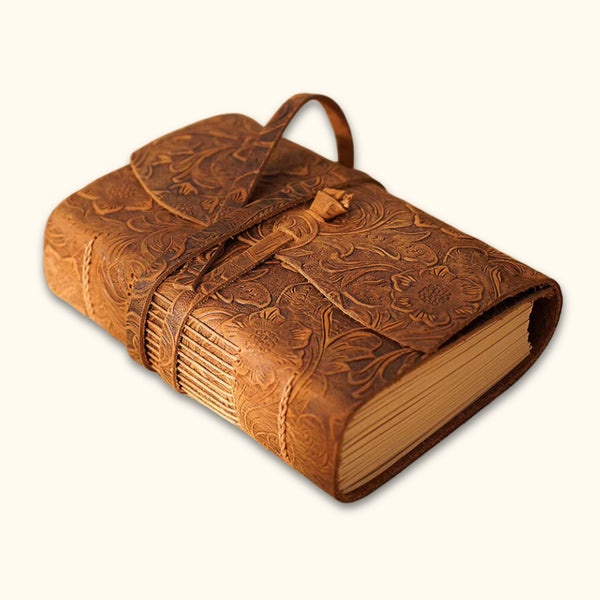 Carved style of Rustler's Legacy Leather Journal with Western motifs