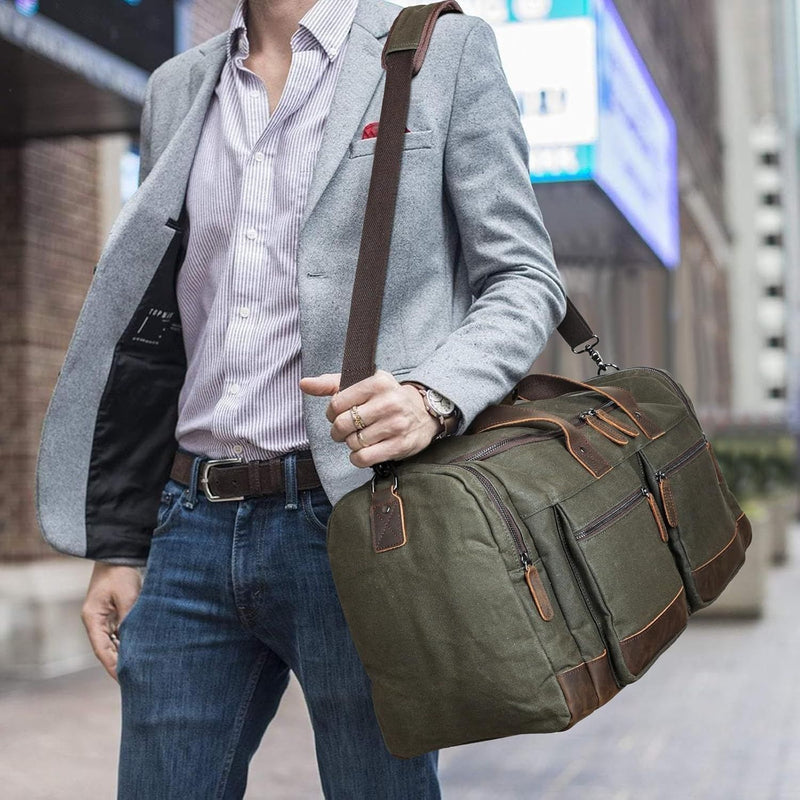 The Weekender - Waxed Canvas Leather Duffel